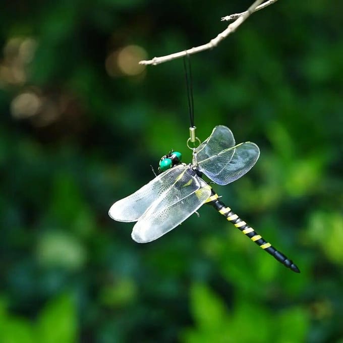 Simulation d'insecte libellule, modèle anti-moustique, ornements suspendus d'extérieur white