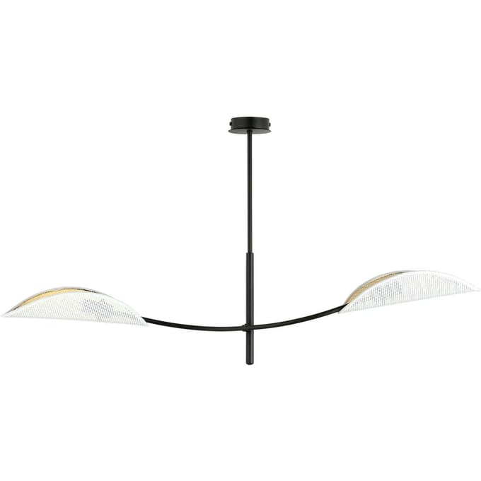 EMIBIG LIGHTING Plafondlamp Lotus, zwart/wit/goud, 2-lamps