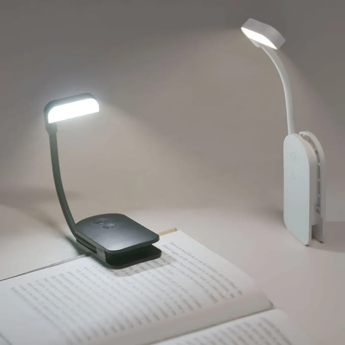 LED-leeslamp met clip – verstelbaar, draagbaar en USB-oplaadbaar boeklicht voor nachtlezen