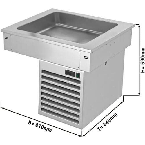 GGM Gastro Einbau Kühlwanne - 800mm - +2 bis +8 °C - 2x GN 1/1 - 190 Watt Zilver