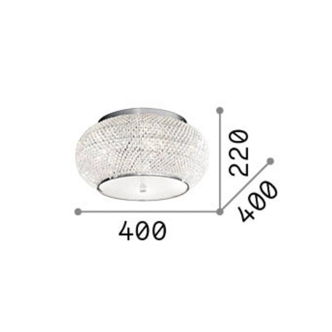 IDEAL LUX plafondlamp Pasha, goudkleurig/transparant, Ø 40 cm, glas