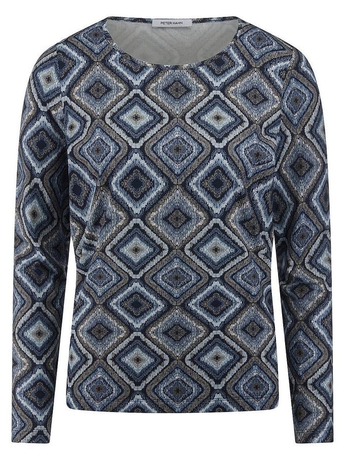 Shirt ronde hals Van Peter Hahn blauw