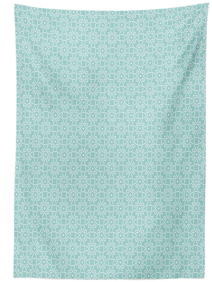 ABAKUHAUS tc_16910_140x240_de – Tafelkleed – Satijn Blauw-Wit – wasbaar