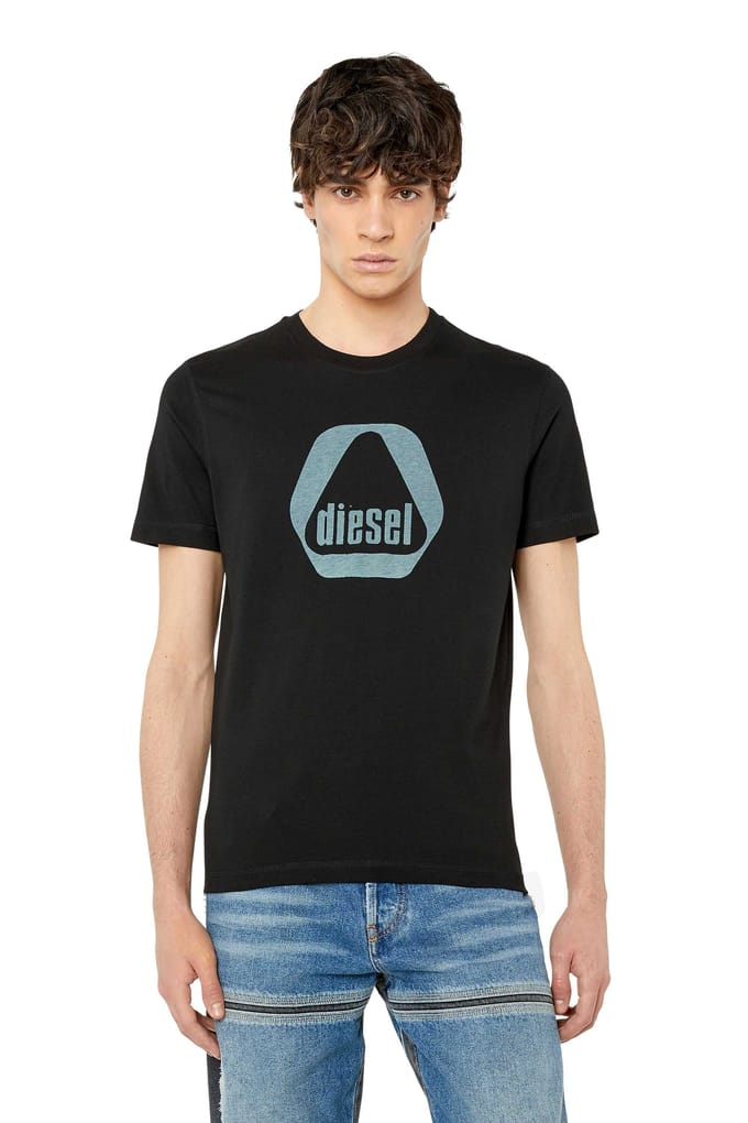 Diesel driehoekig logo zwart T-shirt