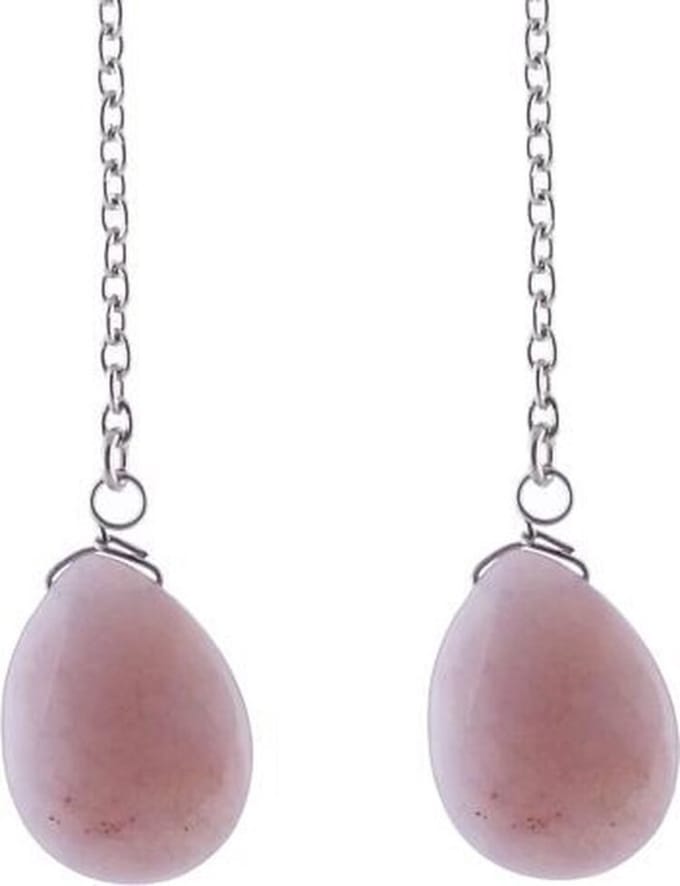 Behave - Lange oorbellen dames oudroze natuursteen - boho chic