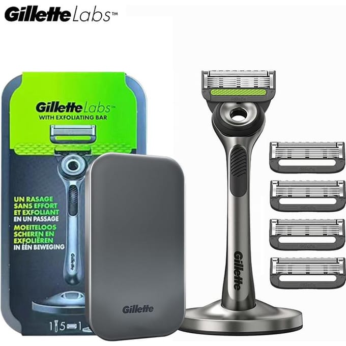 GilletteLabs With Exfoliating Bar Van Gillette - 1 Scheermes - 5 Scheermesjes - Magnetische Houder - Travelcase