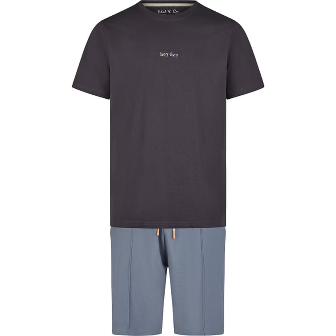 Phil & Co Heren Shortama Korte Pyjama Set Grijs HeyHey - Maat XL