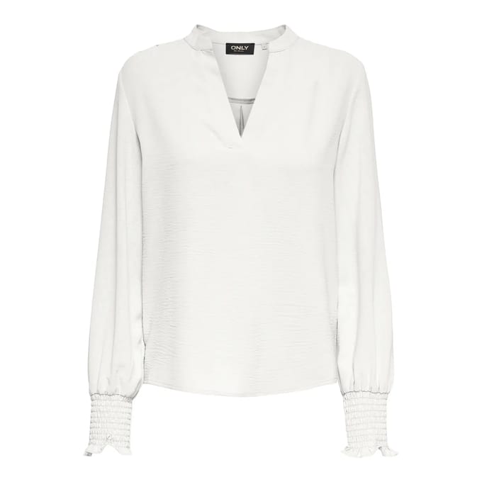 ONLY - ONLMETTE V-NECK LS SMOCK TOP WVN Dames Blouse