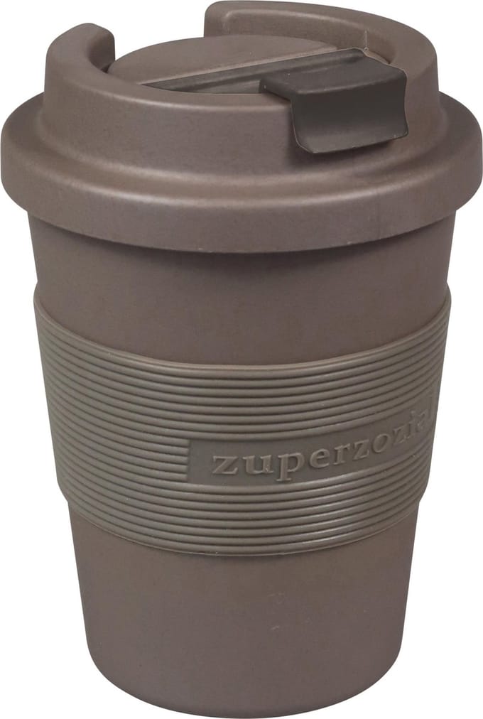 ZUPERZOZIAL - C-PLA, reisbeker, koffiebeker, coffee to go beker, TIME-OUT MUG medium, mocha brown, bruin, 350ml