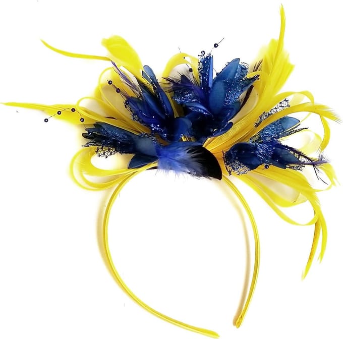 Dames Feathers Hoofddeksel Geel Blauw Haaraccessoire Bruiloft Feest Hoofdband