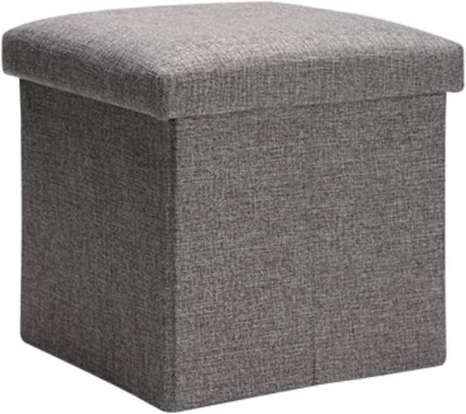 Opbergkruk - Voetbankje Opberger - Ruimte Organiseren - Opvouwbaar Ontwerp - 30.8x30.8x27.7cm - Grijs