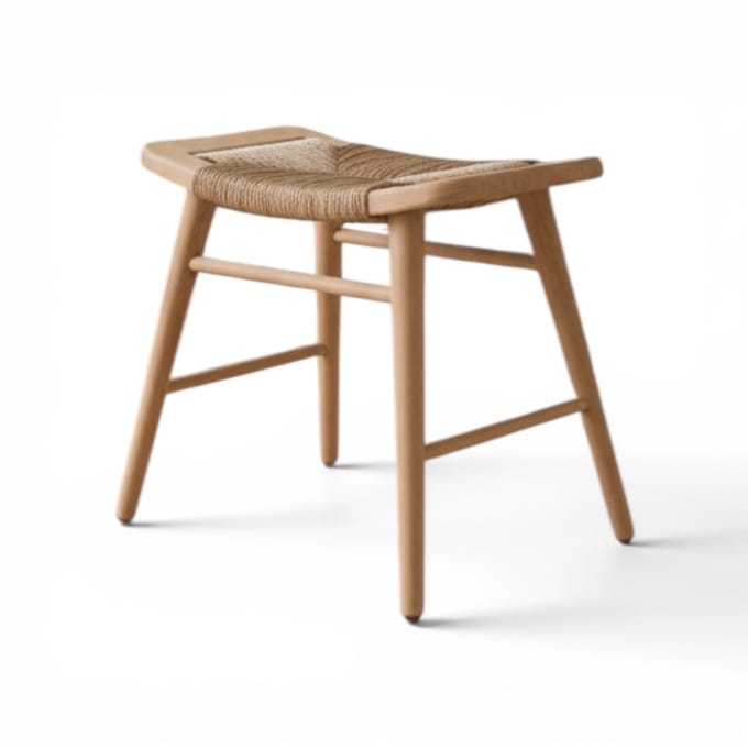 Kruk teak & vlechtwerk Monaco - Pisang - Elegante schoonheid in D-sign