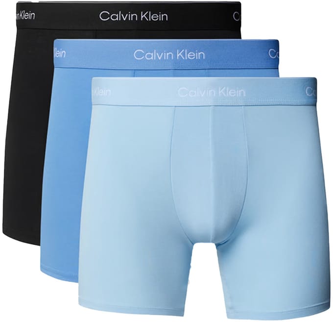 Calvin Klein 3-Pack Boxer Brief Heren Ondergoed - Zwart/Blauw/Blauw - Maat L