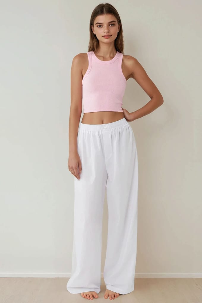 Hoge taille relaxte loungebroek