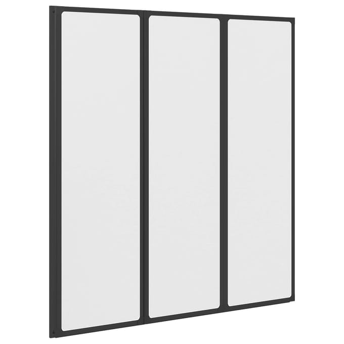 vidaXL - Douchescherm - Zwart - 132 - x - 2 - x - 140 - cm - Aluminium - en - PP