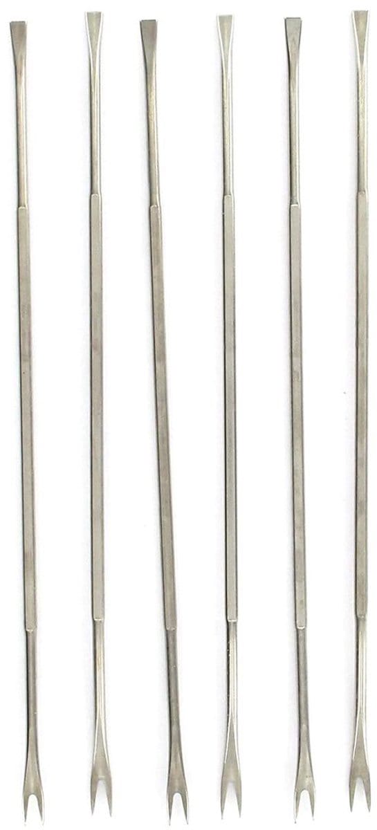 Set van 6 schaaldiervorken van roestvrij staal 18,5 cm Fackelmann