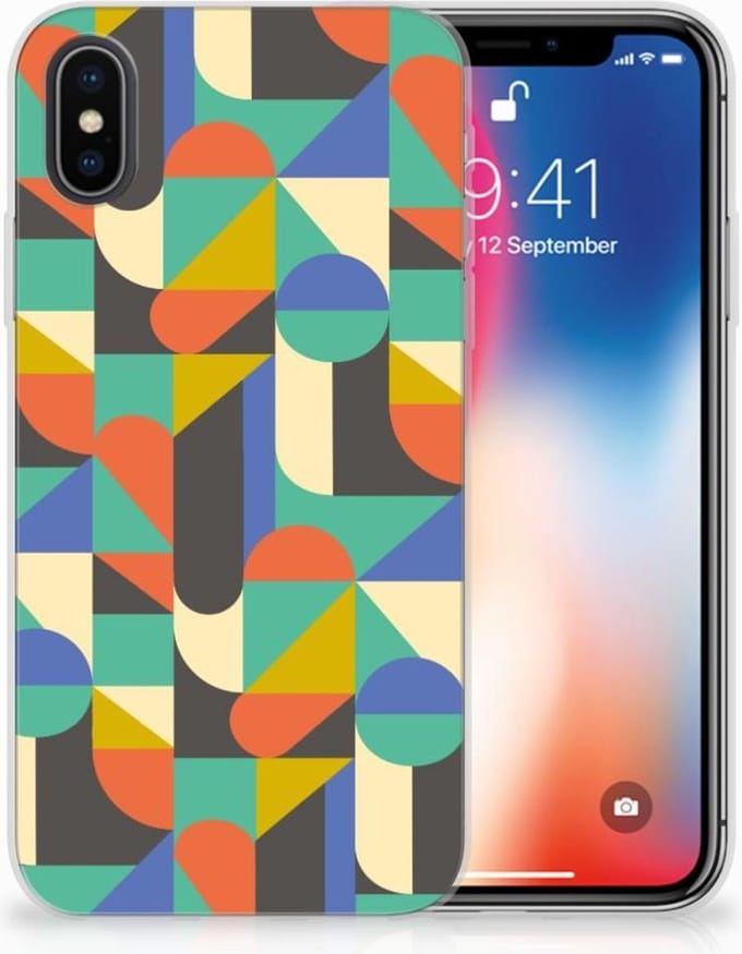 Back Cover voor Apple iPhone X | Xs TPU bumper Funky Retro