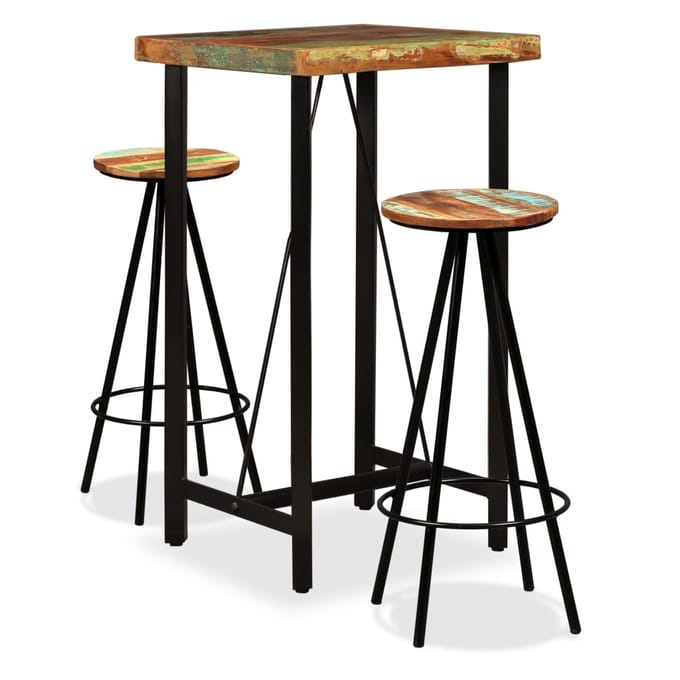 vidaXL - Barset - massief - gerecycled - hout - 3-delig