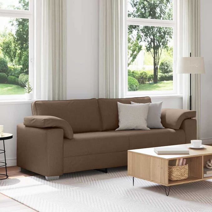 vidaXL - 3-Zits - Sofa - Bruin - 220 - cm - Stof
