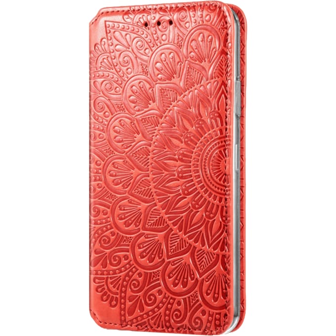Mocaa iPhone 12 Mini Magnetisch Mandala Portemonnee Hoesje Rood