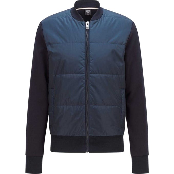Boss Heren Skiles Gewatteerde Hybrid Jas (Marineblauw)