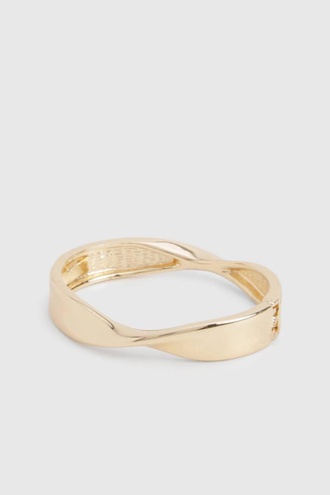 boohoo Dames Gedraaide scharnierende armband | Goud