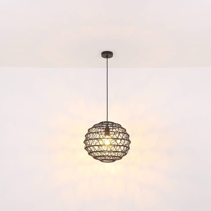 Globo - hanglamp - Senni - zwart - metaal - Ø 29cm - E27 - 15689H