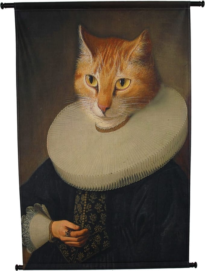 HD Collection Wall Hanging Cat Brown 110x3x83cm