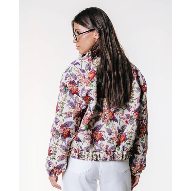 Colourful Rebel Bente Flower Jacquard Bomber Jacket- L