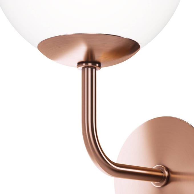 Maytoni wandlamp Erich, messing rosé, glas/metaal, 1-lamp.