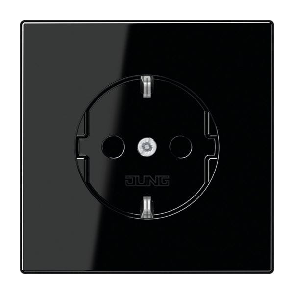 Jung LS1520NSW Wandcontactdoos met randaarde Inzetstuk 1-voudig Zwart 1 stuk(s)