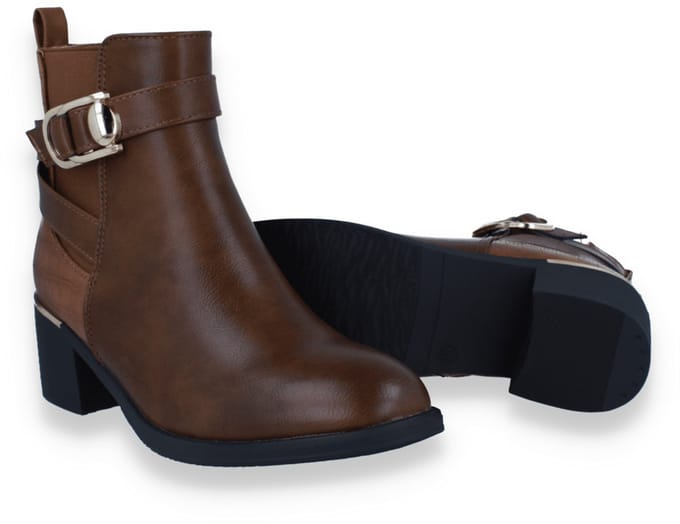 Mode-mania Dames Enkellaars | Cognac | Maat: 37