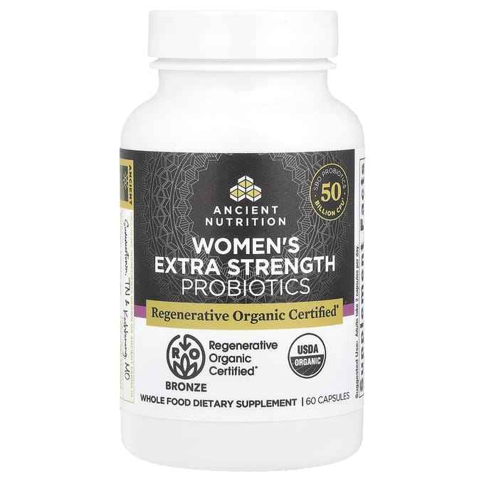 Ancient Nutrition, Probiotique Extra Fort pour Femmes, 60 Capsules
