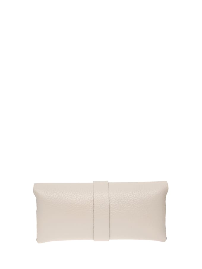Roberta M Beige Rundleer zonnebril hoesje