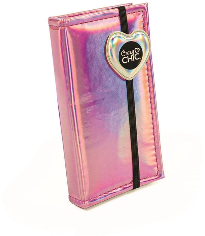 Crazy Chic Holo Paarse make-up set in de vorm van een portemonnee Clementoni