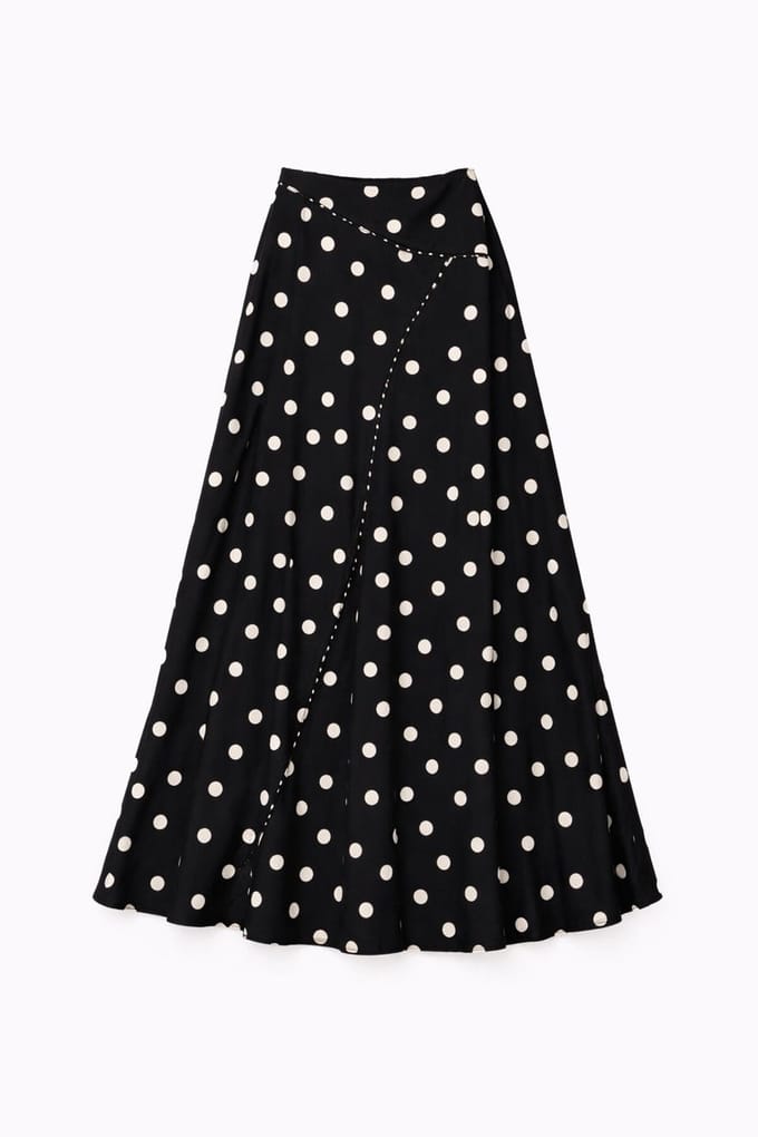 Touché Privé - Lange rok met polkadots - Zwart - Dames