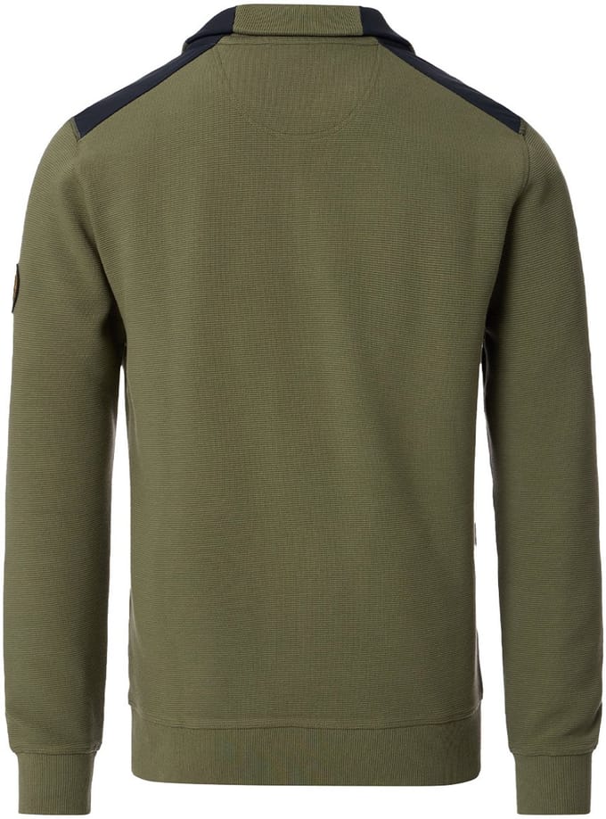 CASA MODA comfort fit sweat schipperstrui - olijfgroen