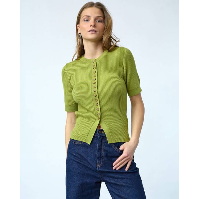 SISTERS POINT Halia-New.SS - Dames Trui - Lime Green - Maat XS