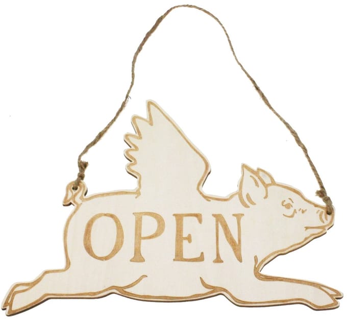 Hangend Varken Infobordje – 28×1×21 cm – Decoratief