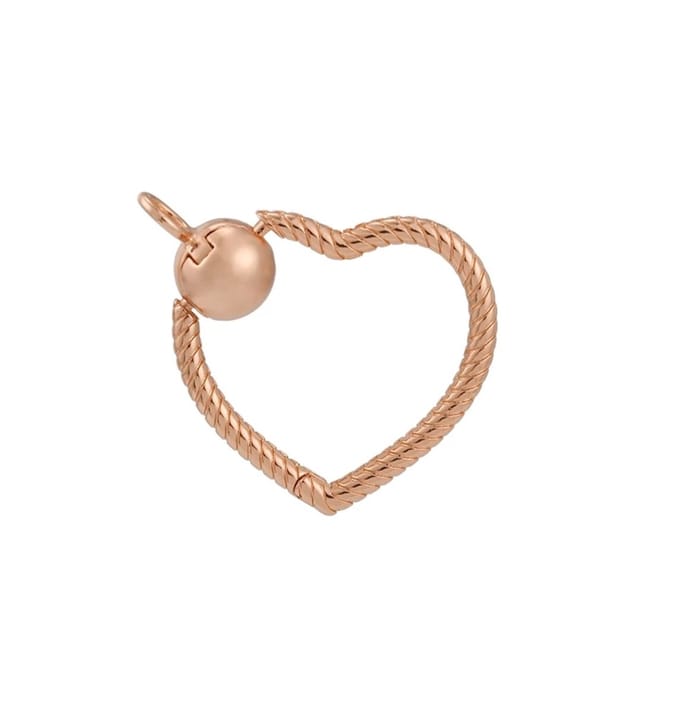 Rosékleurige Hanger – Hartvorm – Geschikt voor Bedels – EmmyRovi -Moederdag cadeau