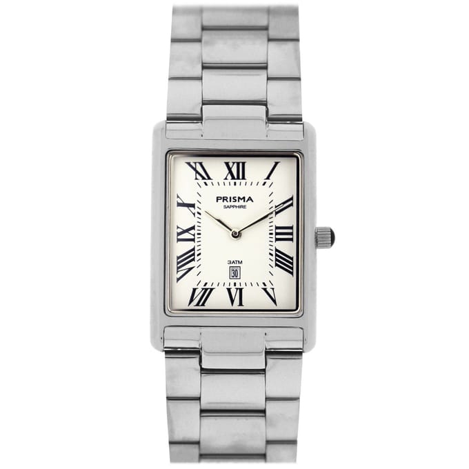 Prisma - heren horloge - P.2378 Baron Silver en schakelband
