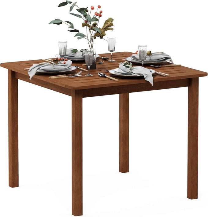 Vierkante Houten Buiten Tafel in Teaklook