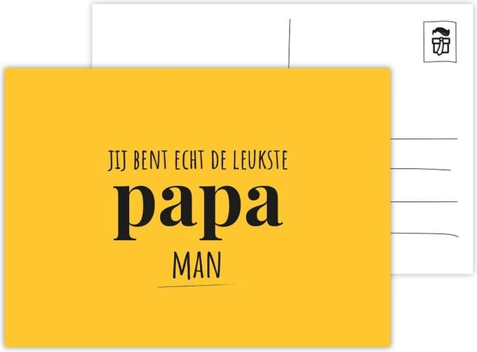 Je bent echt de leukste Papa Man ansichtkaart