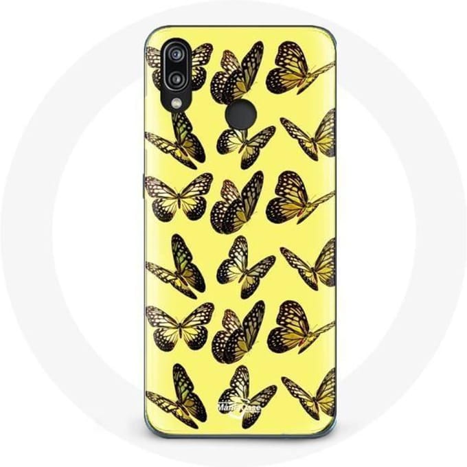 Hoesje voor Huawei P20 Lite - Vlinders - Geel - Flexibel - Bescherming - Gemengd geel
