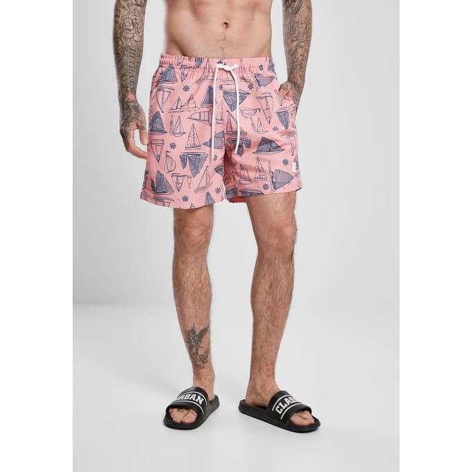 Urban Classics - Pattern Yacht Zwemshorts - 4XL - Roze