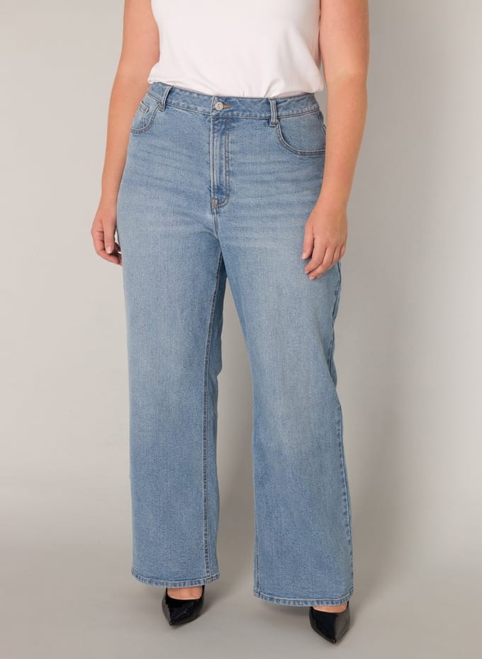 BASE LEVEL CURVY Amylia Bottoms - Light Blue - maat W3(52) / L30