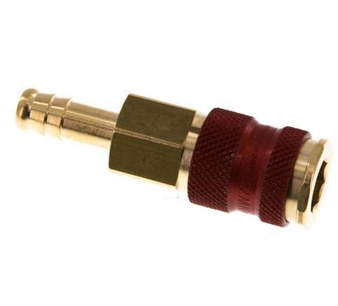 Messing DN 7.2 (Euro) Rood-Coded Luchtkoppeling Snelkoppeling 9 mm Slangpilaar