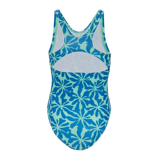 Regatta Meisjes Bloemige Eén-Piece Badpak (Sonic Blauw)