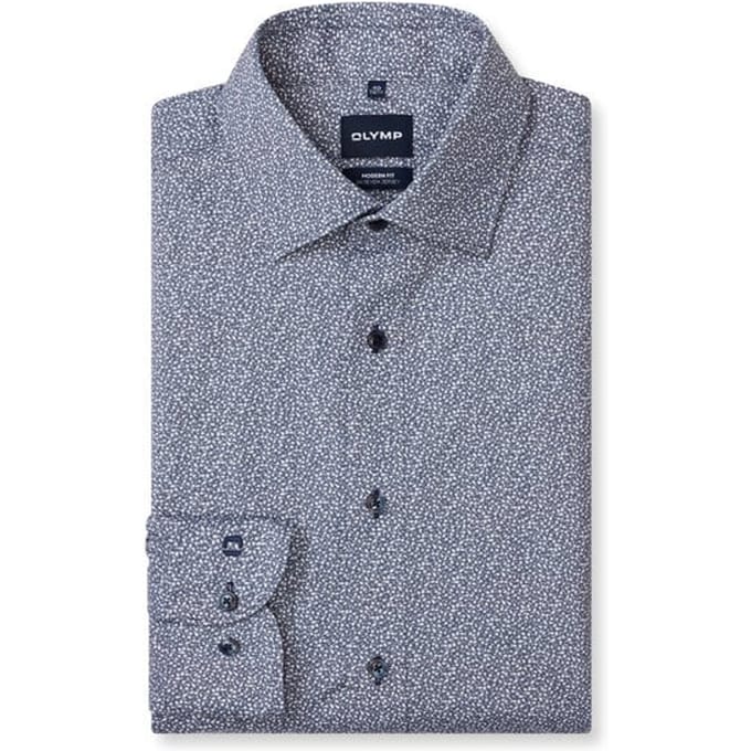 OLYMP Luxor 24/Seven Overhemd, Modern Fit, New Kent, Marineblauw