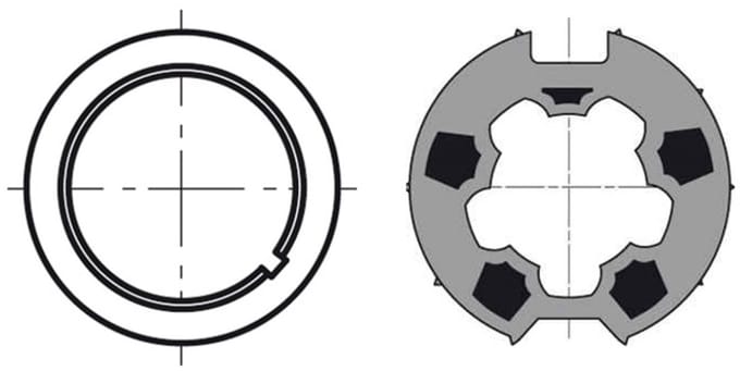Adaptieset Ø 63 mm met doekgleuf - Ø 50 mm serie